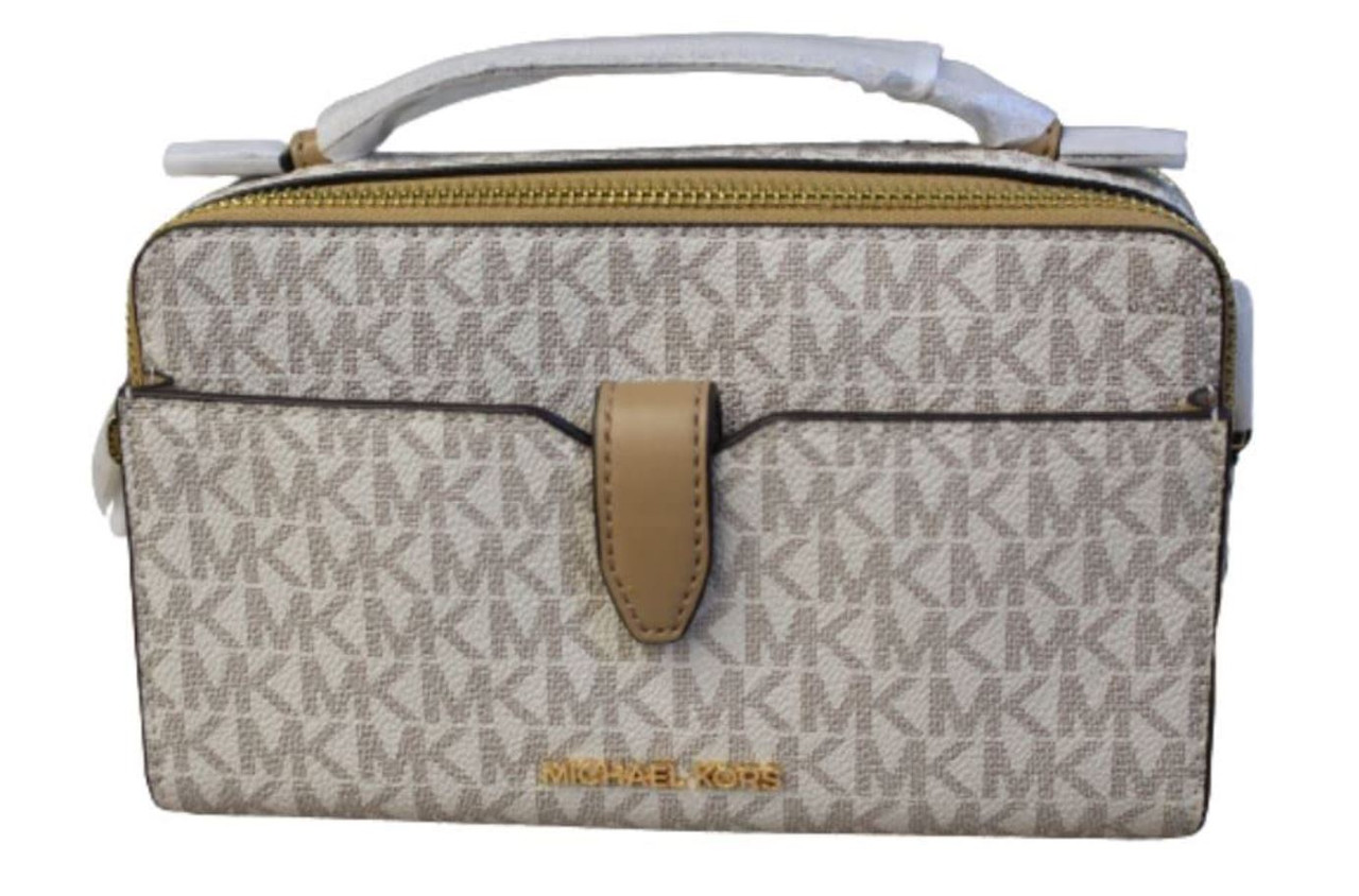 Michael Kors Medium Double Zip Phone Crossbody (Camel) 35F2GTTC2B 
