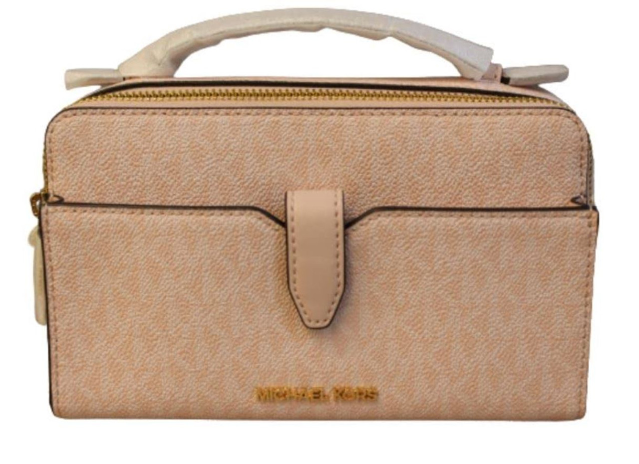 Michael Kors MK Rose Top Handle Medium Messenger Crossbody Vanilla Blush  Pink