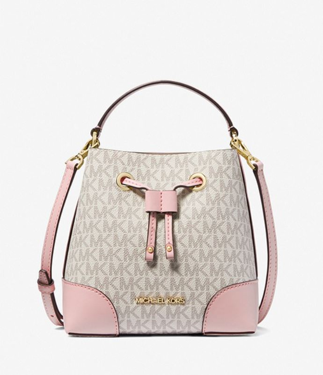 Michael Kors XS Suri Mini Bucket Crossbody Drawstring Shoulder Bag  35F2GM9M1B PVC (PWD BLSH MLT) 35F2GM9M1B-PBmlt - AllGlitters