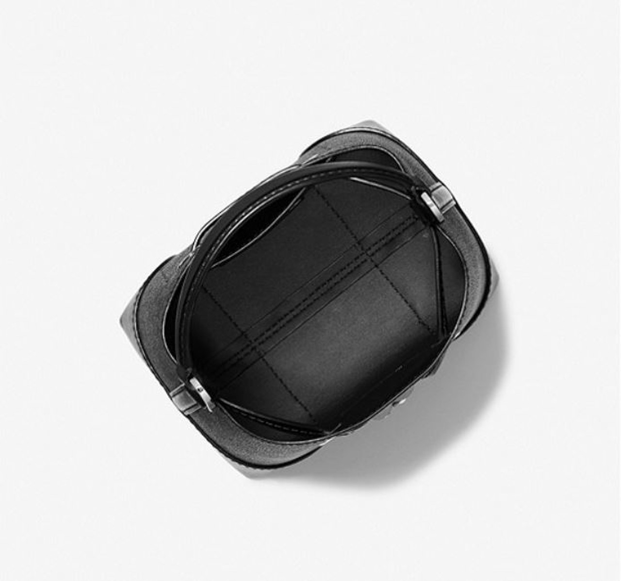 Michael Kors XS Suri Mini Bucket Crossbody Drawstring Shoulder Bag  35F2GM9M1B PVC (Black PVC): Handbags