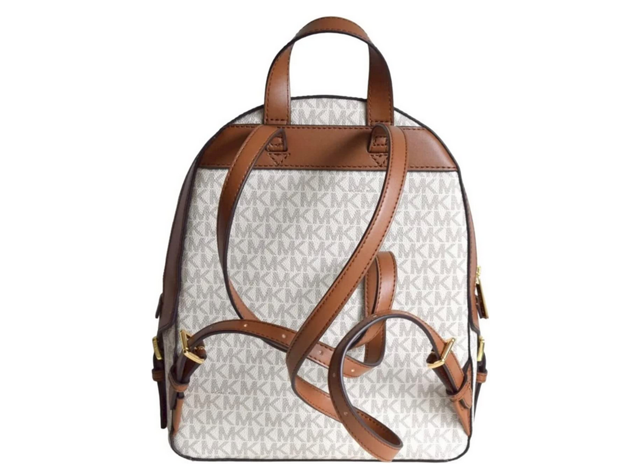Michael Kors Abbey Jaycee Medium Backpack Vanilla Multi MK Signature