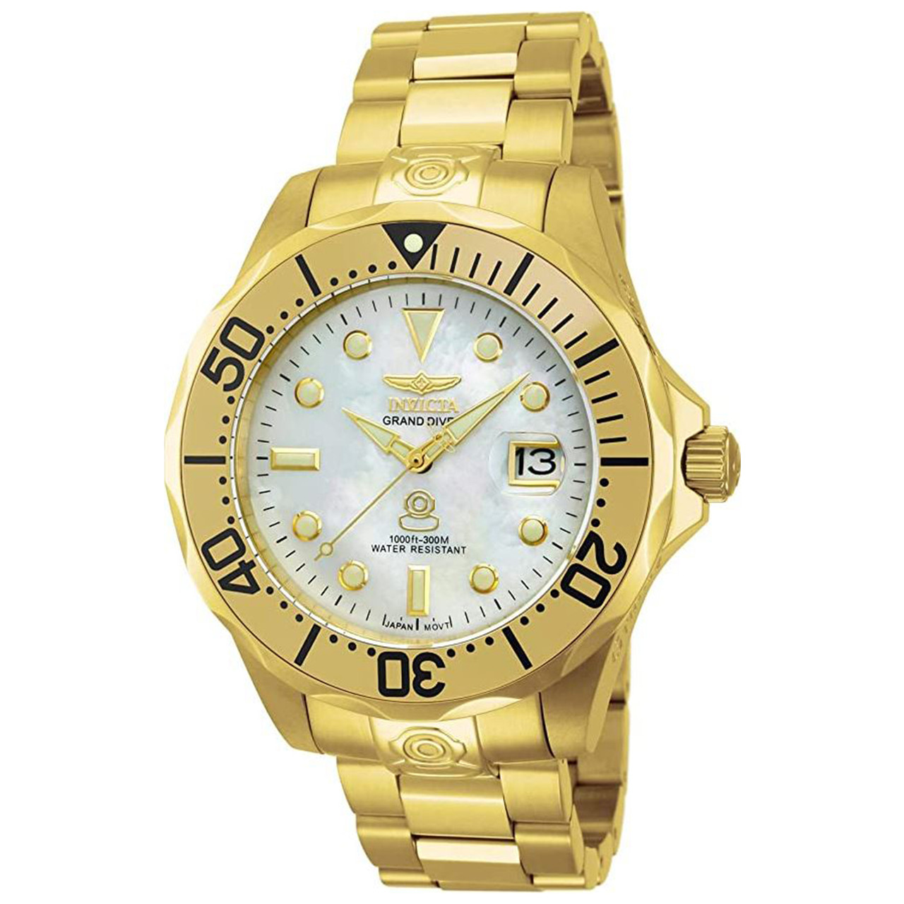 Invicta Men's 13939 Pro Diver Automatic Mother-Of-Pearl Dial 18k
