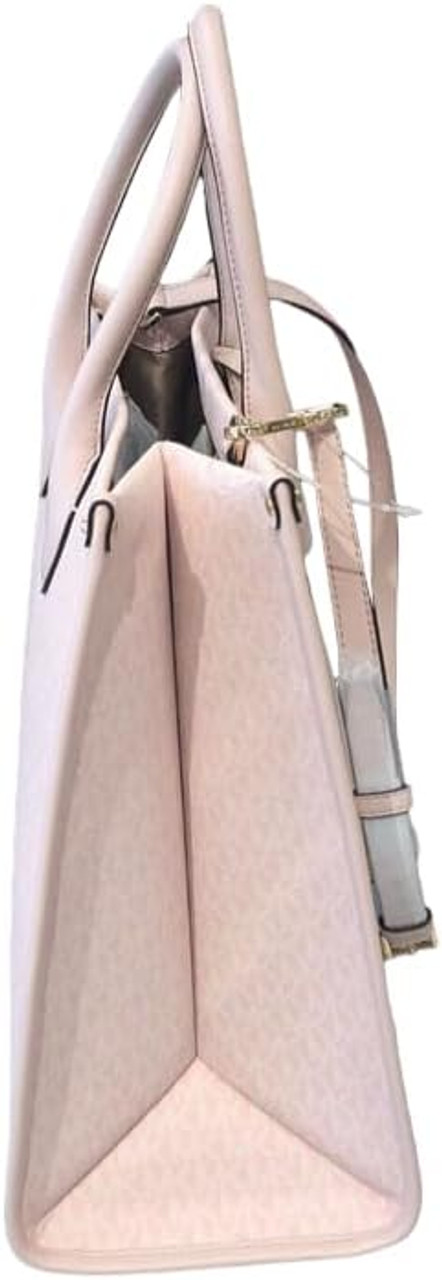 Michael Kors Mirella Large Signature MK Tote Bag Dark Powder Blush Pink