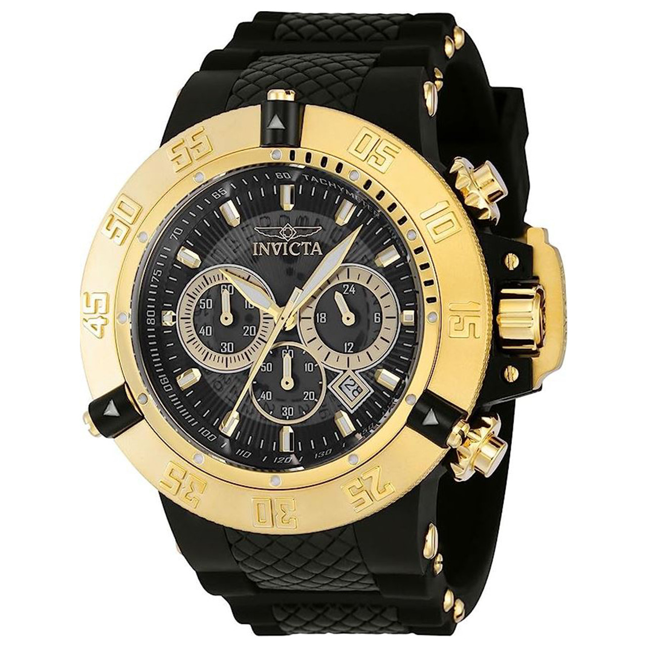 Invicta Men's 38998 Subaqua Quartz Chronograph Gold, Black Dial