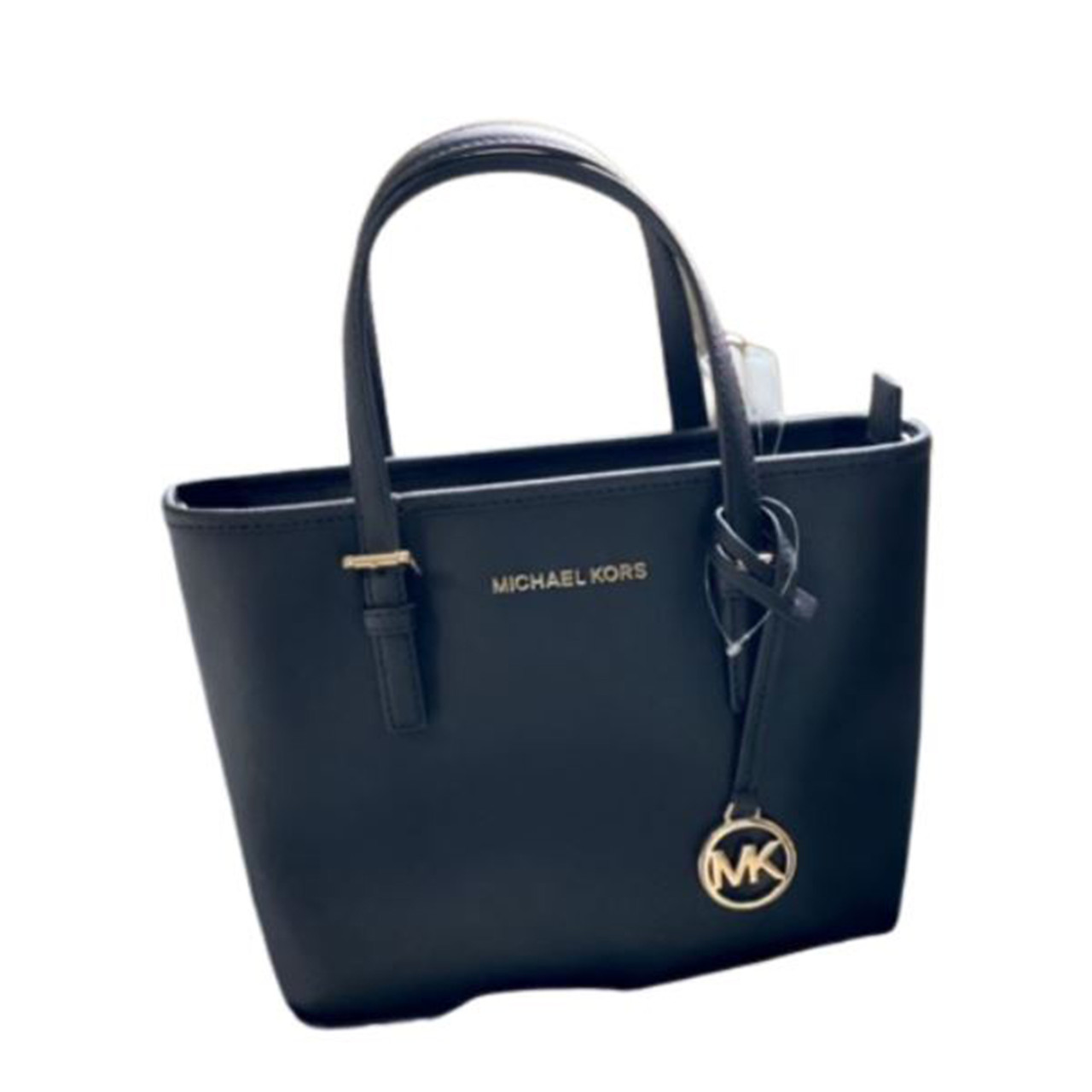 Michael Kors Women's Jet Set Travel Medium Saffiano Leather Crossbody Bag - Blue - Shoulder Bags