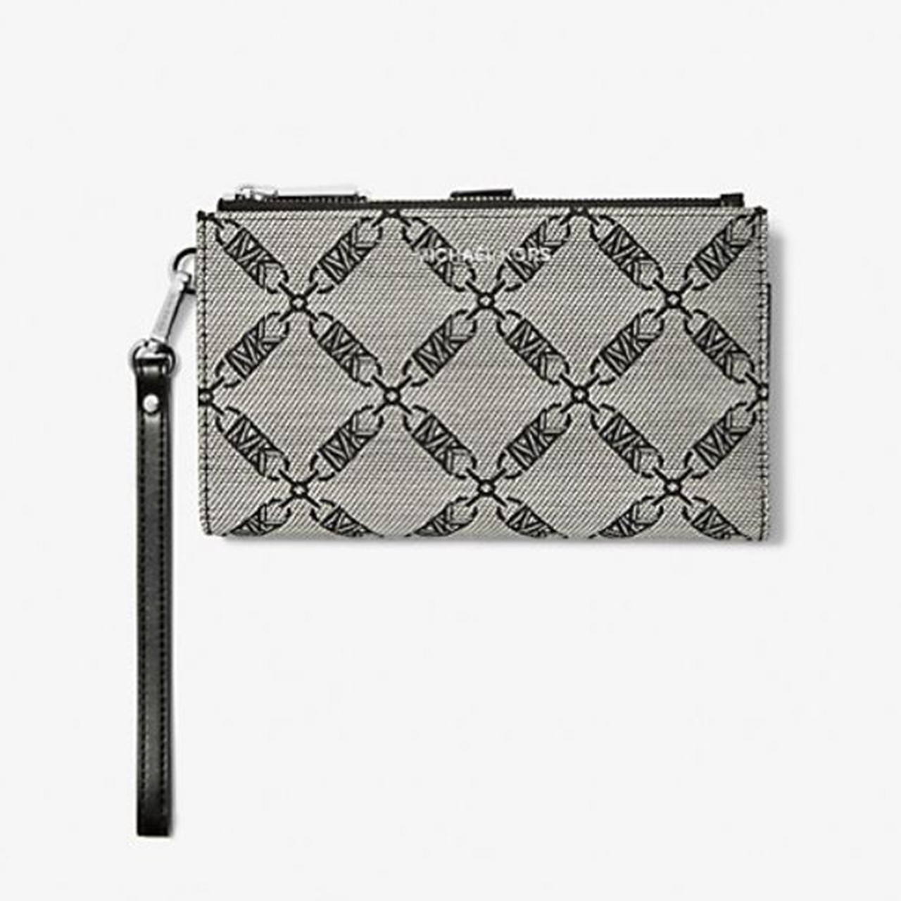 Michael Kors Jet Set Double Zip Wristlet Natural/Black One Size 