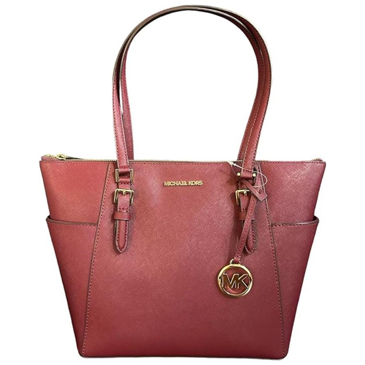 Michael Kors Charlotte Large Top Zip Tote (Dark Cherry) 35T0GCFT7L-dkcherry  - AllGlitters