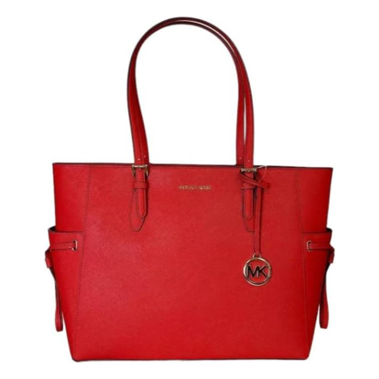 Michael Kors 'jet Set Travel' Saffiano Leather Top Zip Tote in Red