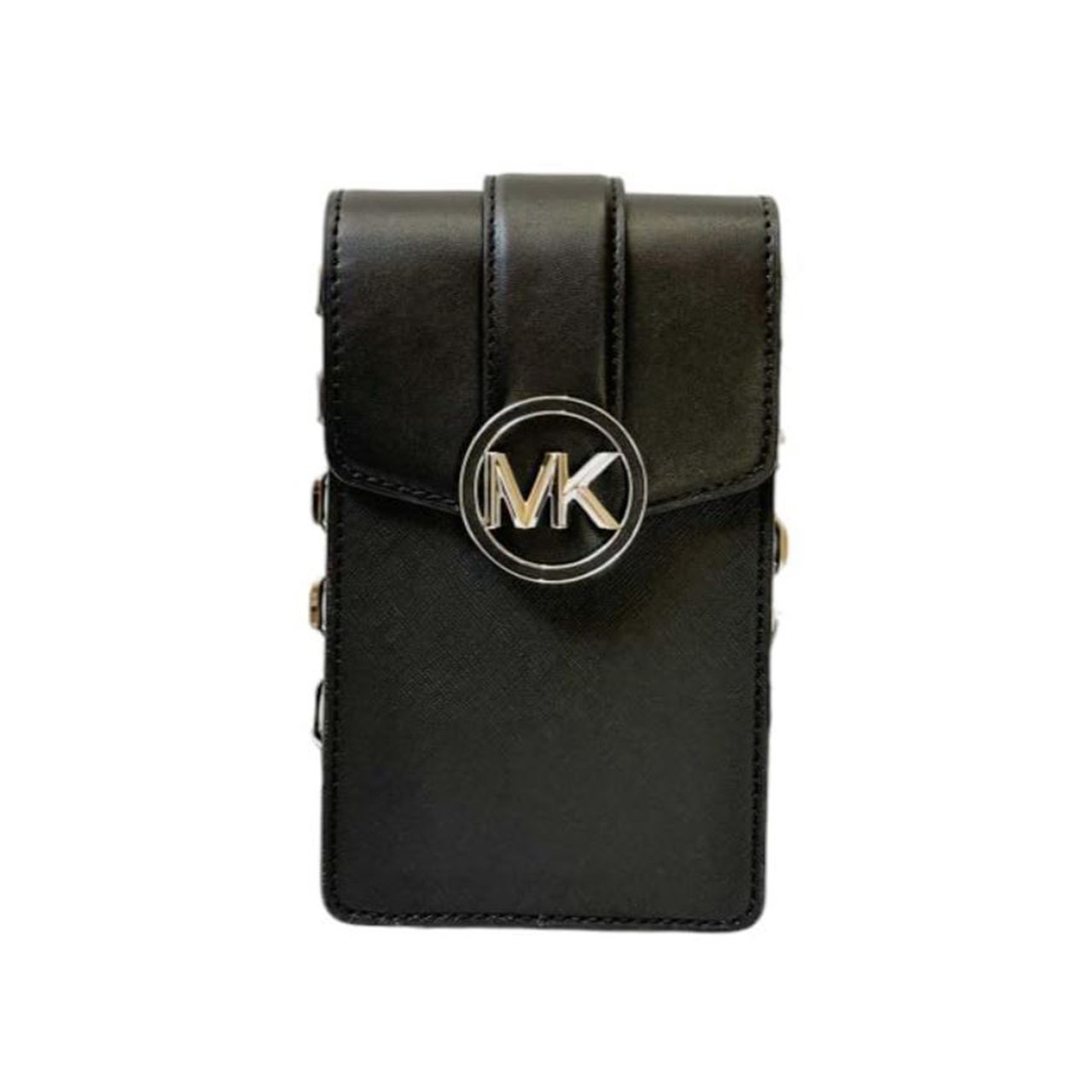 MICHAEL KORS Carmen Small Logo Smartphone Crossbody Bag (Black