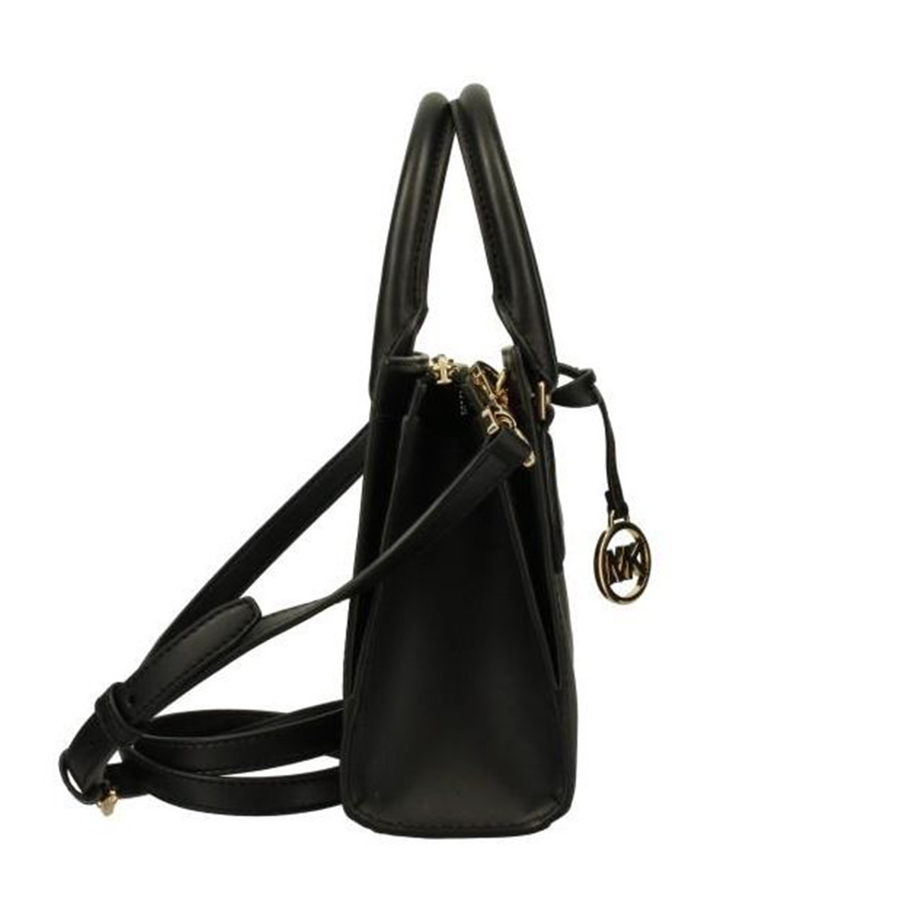 Michael Kors Sheila Small Non-Leather Vegan Satchel (Black with