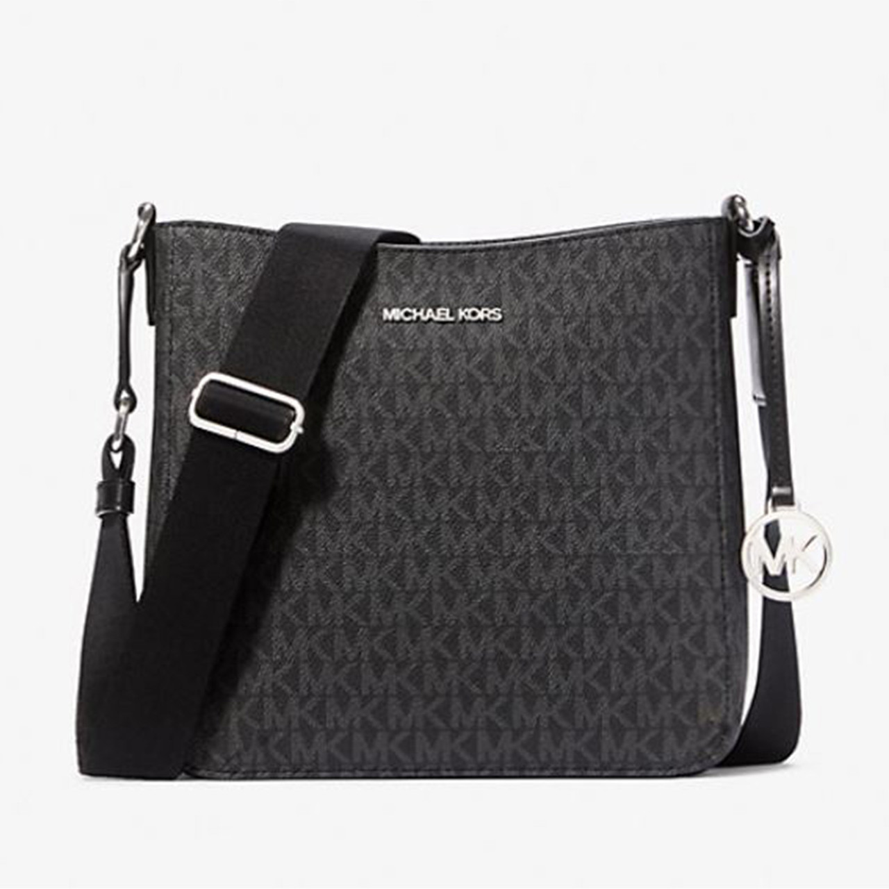 注目ショップ・ブランドのギフト Michael (Black/Silver Bag Crossbody Leather Small Kors バッグ