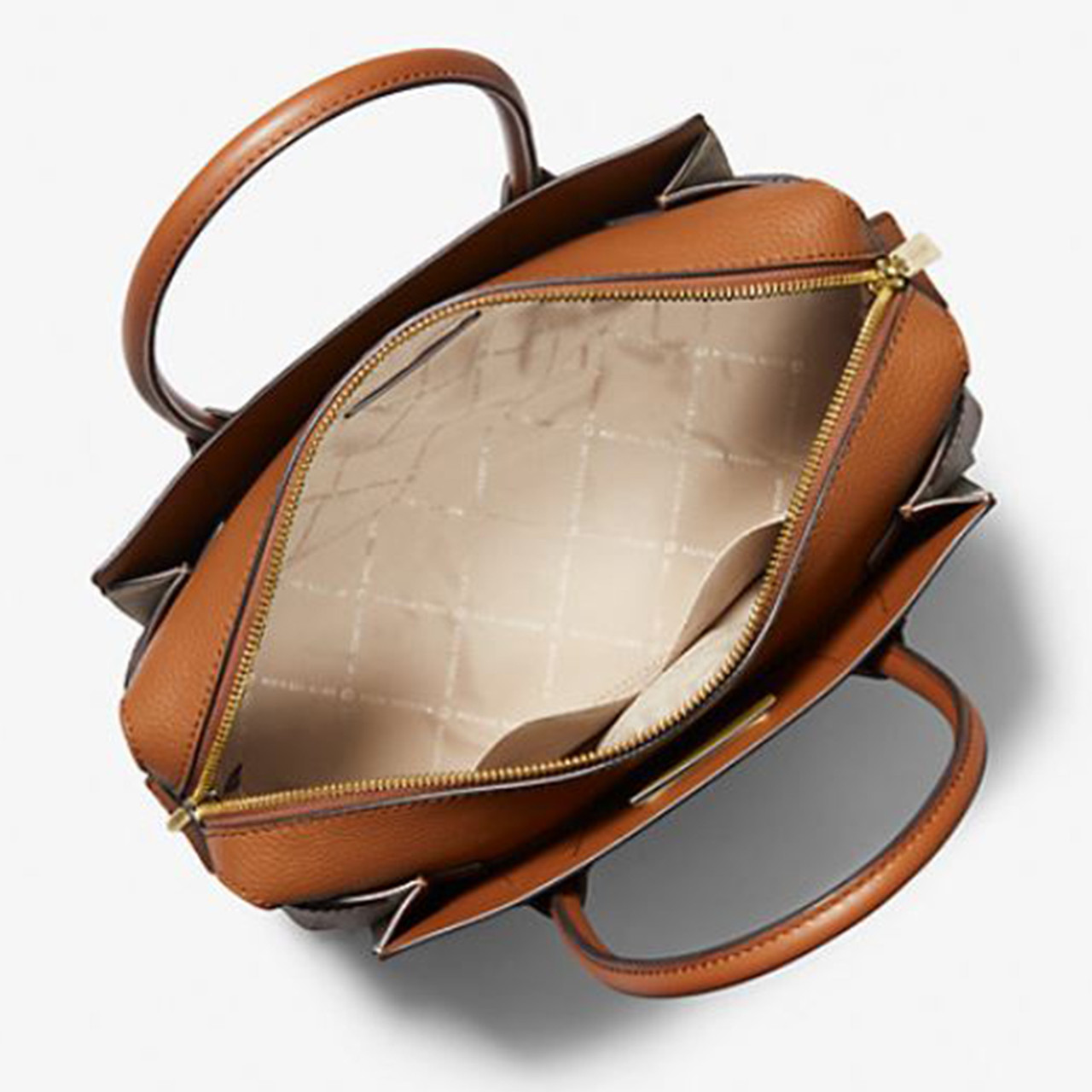 MICHAEL KORS バッグ Michael Kors Mercer Medium Logo and Leather Belted Satchel Vanilla