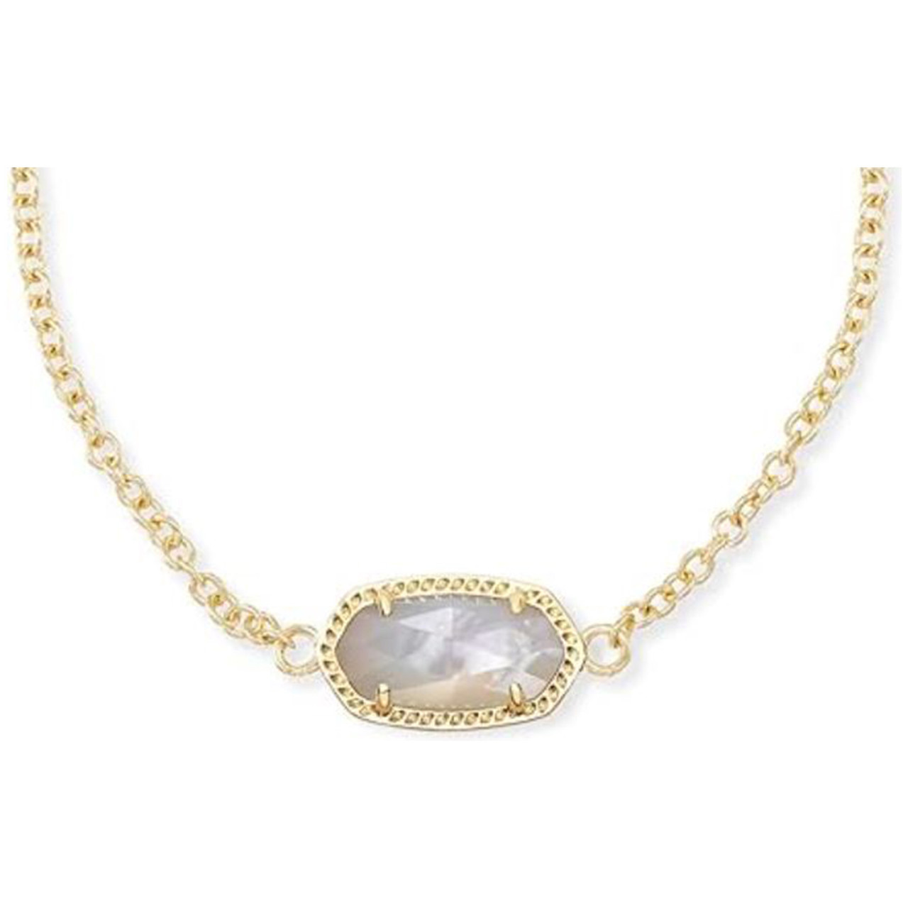 Kendra Scott Elaina Link Chain Bracelet for Women, Dainty Fashion Jewelry, Rhodium-Plated, Ivory Mother of Pearl並行輸入品 Kendra Scott Elaina Adjustable Chain Bracelet in Iridescent Drusy