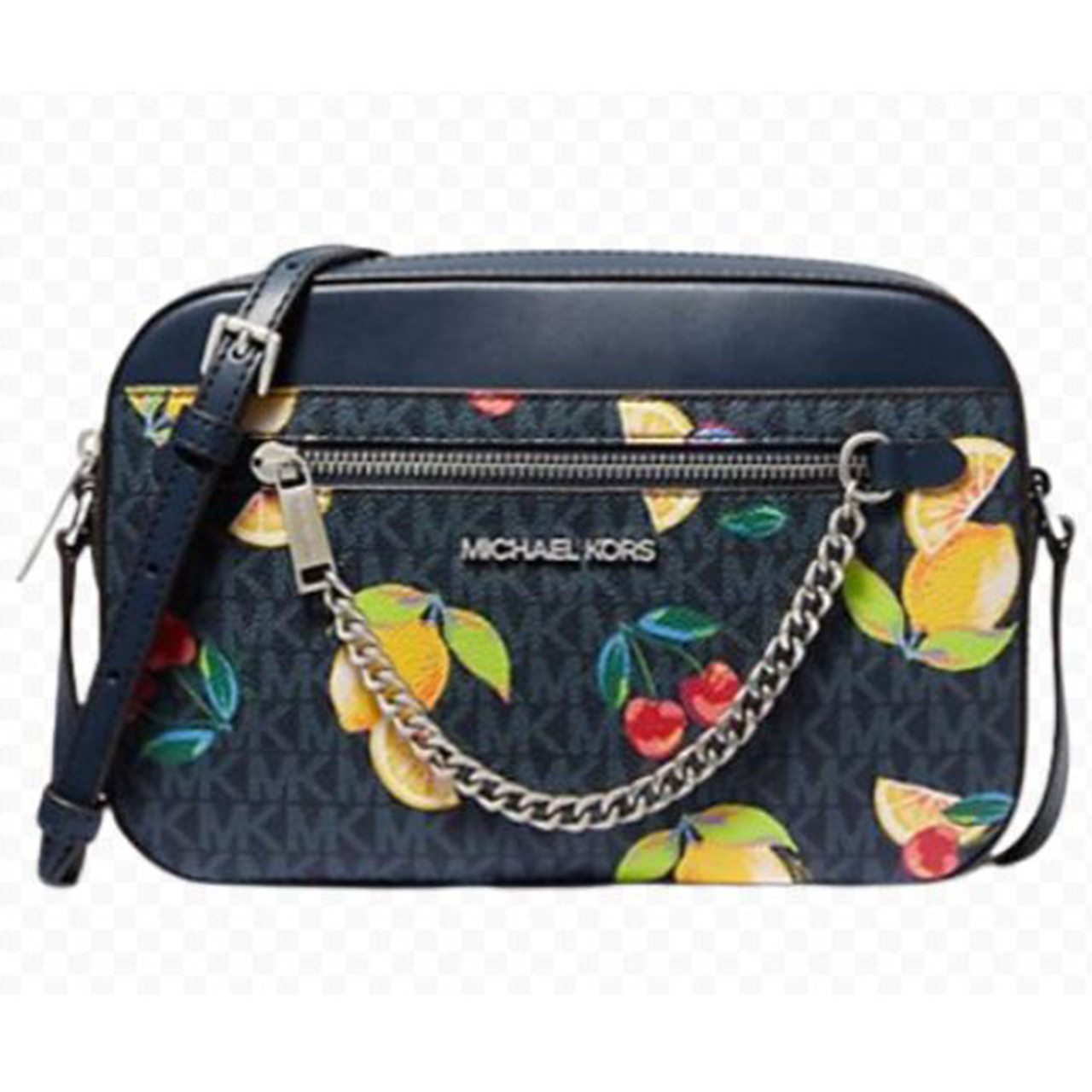 Michael Kors Jet Set Large Fruit Print Logo Crossbody Bag