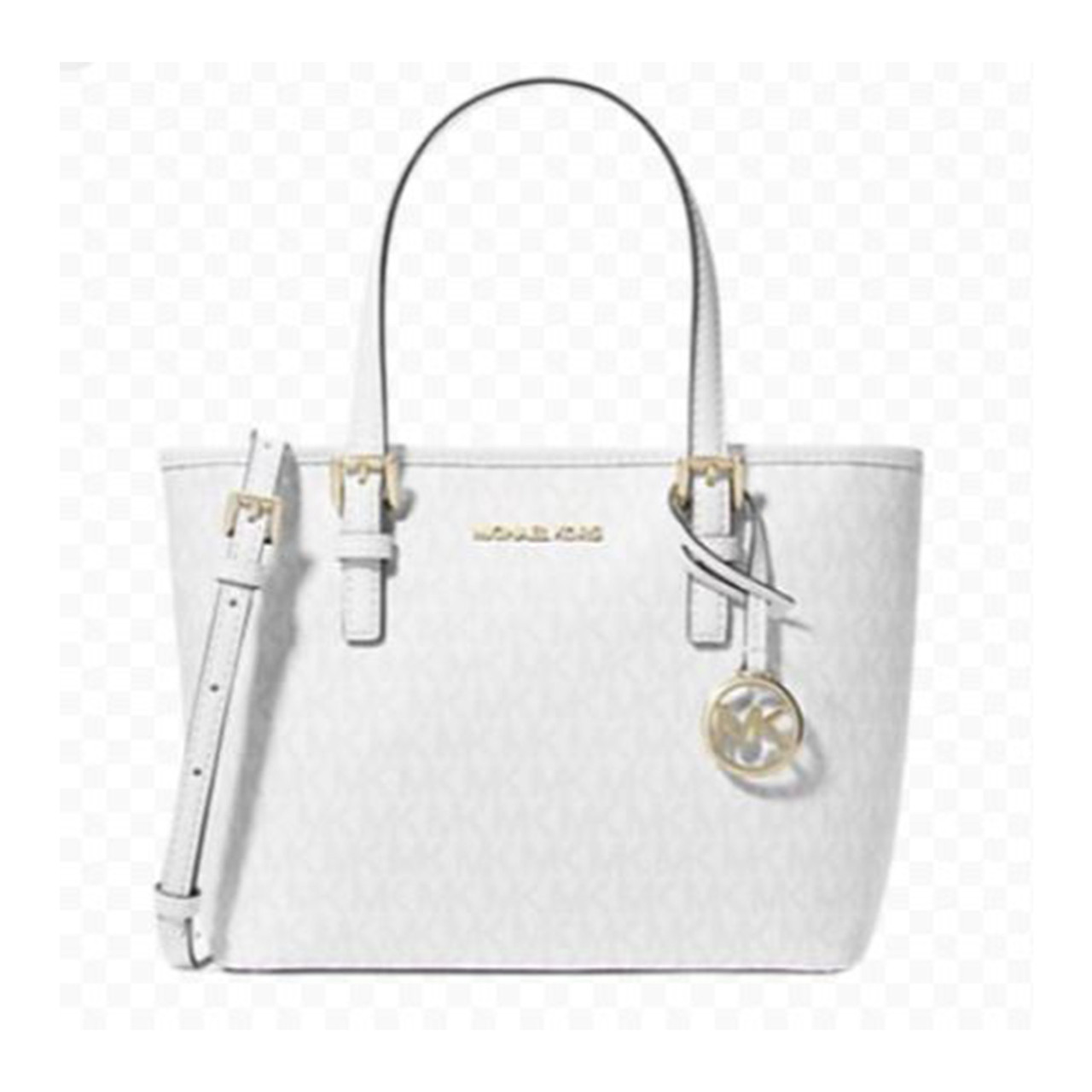 Michael Kors XS Carry All Jet Set Travel Womens Tote (Optic White