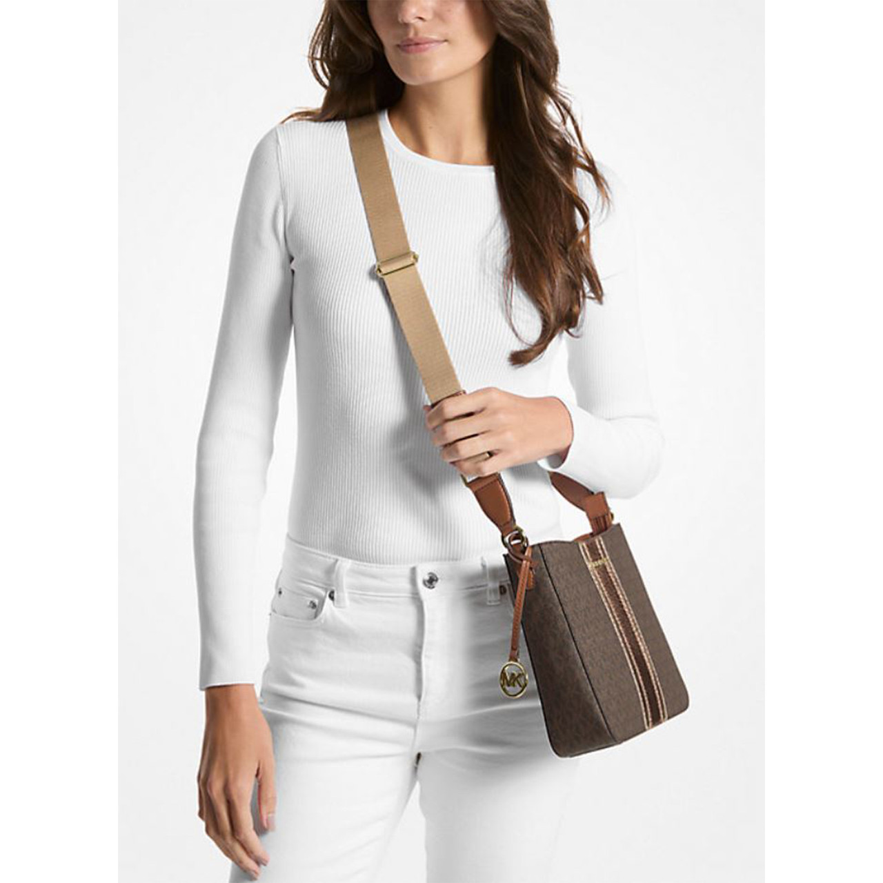 Michael Kors Jet Set Travel Small Signature Logo and Metallic