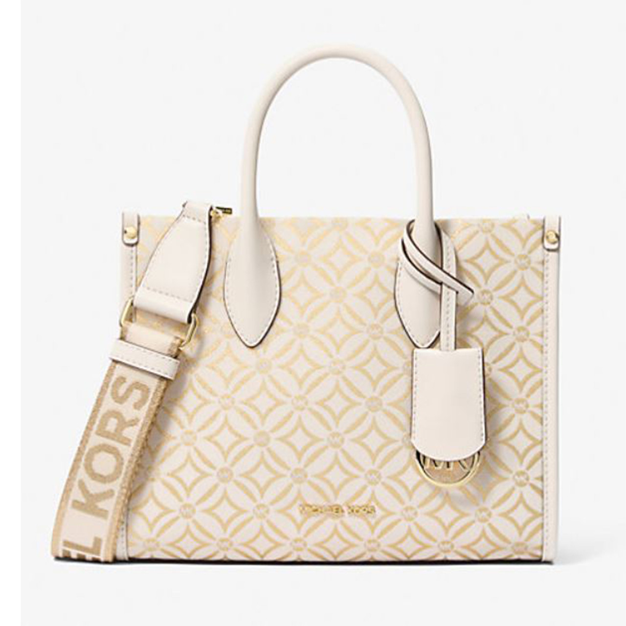 MICHAEL KORS ショルダーバッグ MKロゴ 茶色×白 美品 マイケルコース 