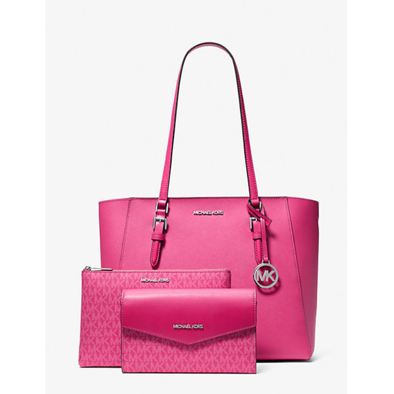 Michael Kors Charlotte Large 3-in-1 Tote Crossbody Handbag Leather