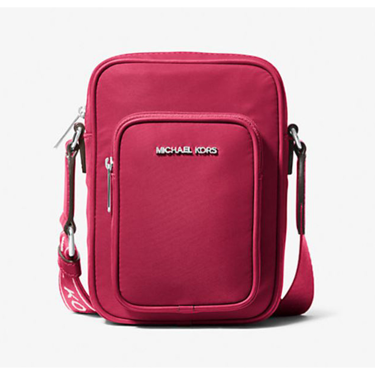 Michael Kors Khai Nylon Crossbody Bag (DK Raspberry