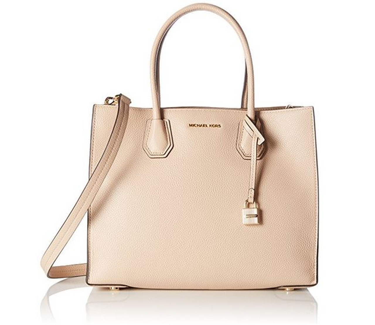 Michael Kors Mercer Large Convertible Leather Tote Bag In Soft Pink