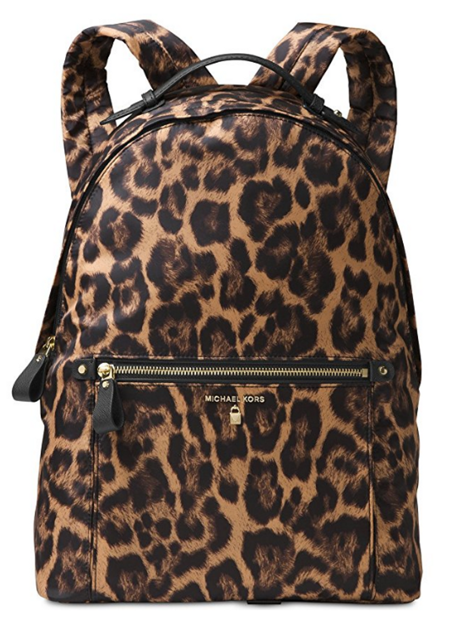 MICHAEL Michael Kors Kelsey Large Nylon Backpack (Leopard) 30F7GO2B3C-226