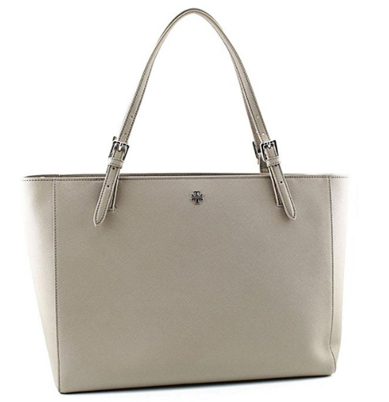 Tory Burch York Buckle Leather Tote in White