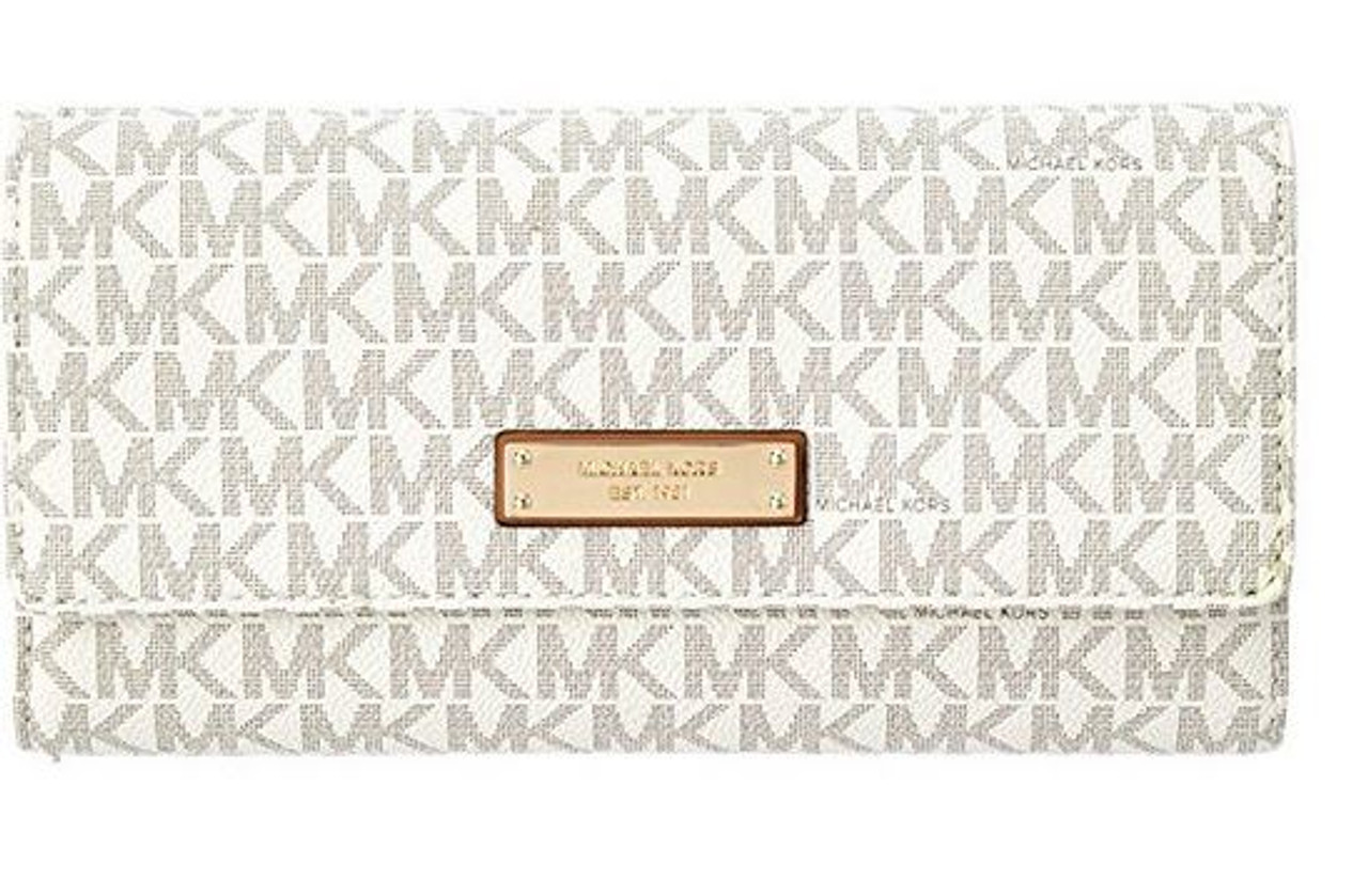 MICHAEL Michael Kors Jet Set Checkbook Wallet in Brown