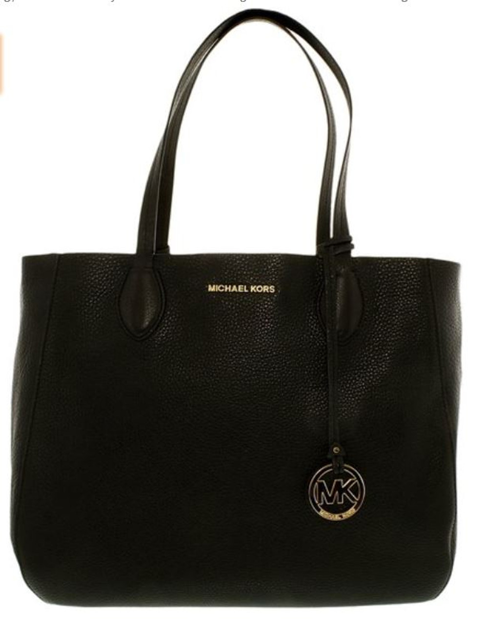 Michael Kors Women's Large Mae Soft Leather Carryall Leather Shoulder Tote  - Black/Pale Gold …