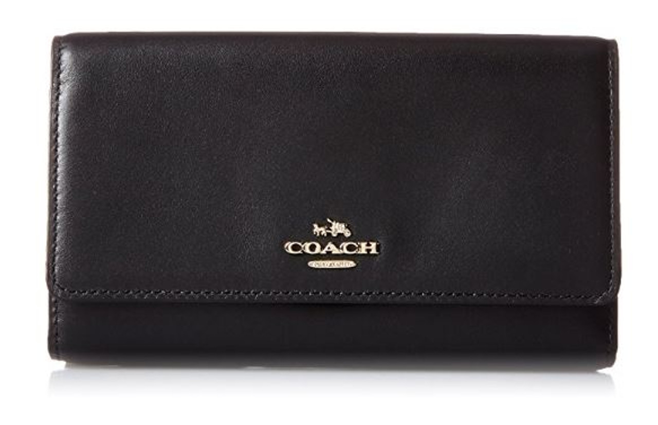 coach smooth leather phone crossbody black