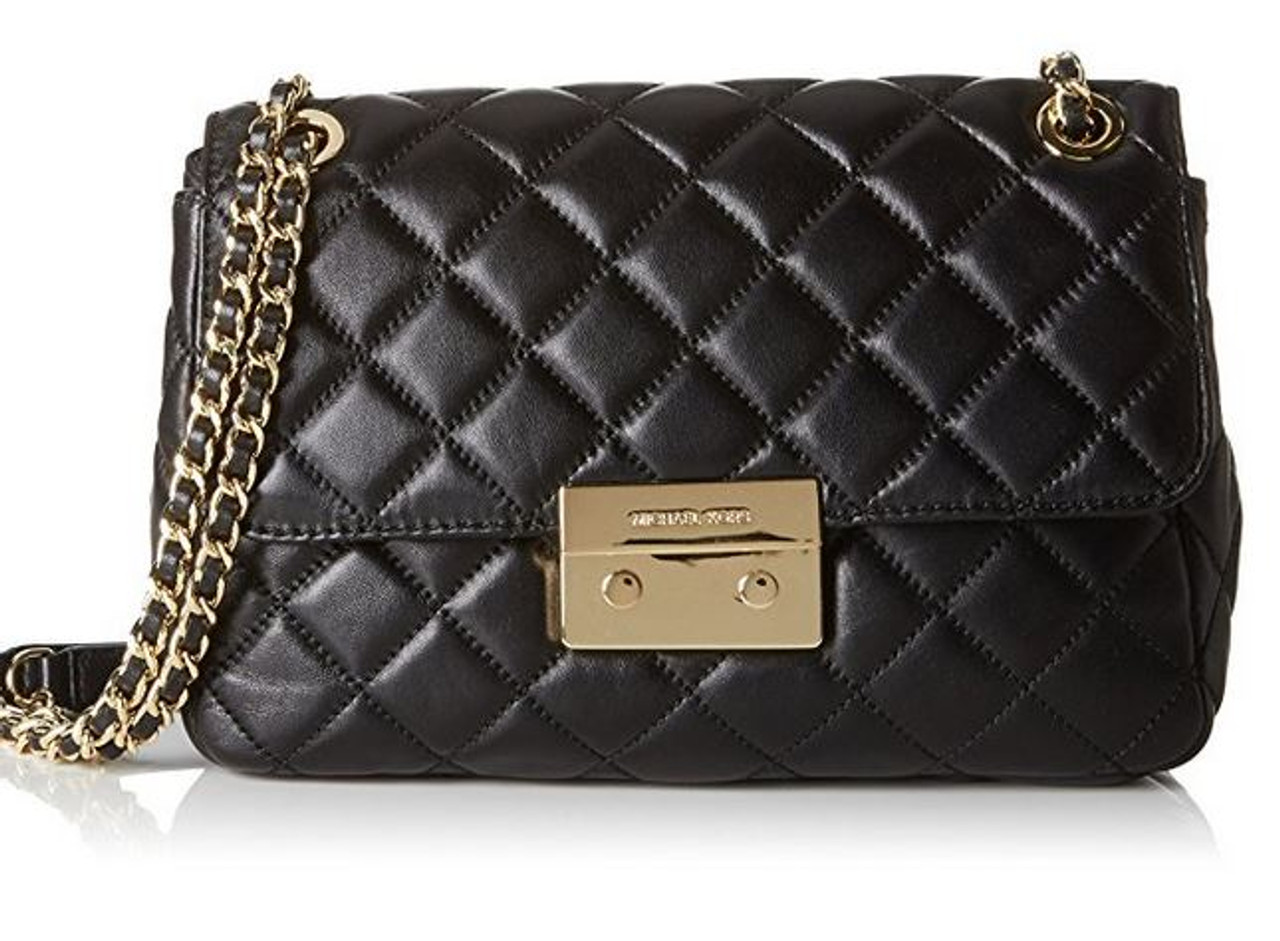 michael kors sloan lg chain shoulder bag black