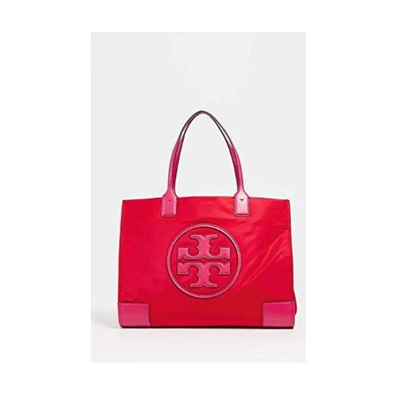 Tory Burch Ella Colorblock Nylon Logo Tote Bag, Red/Azalea, Women's  52460-625 - AllGlitters