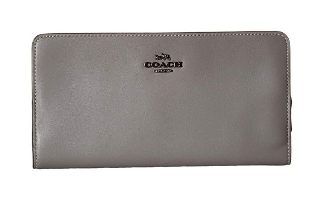 heather grey coach wallet