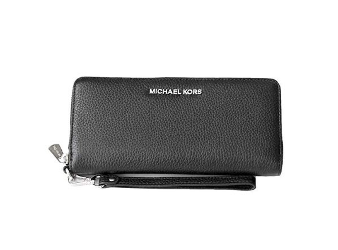 michael kors wallet black and silver