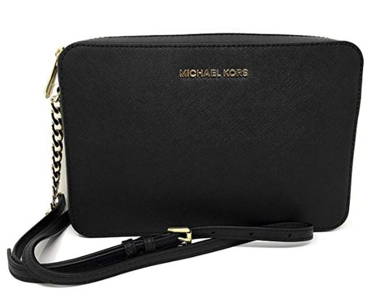 michael kors jet set east west large crossbody saffiano leather