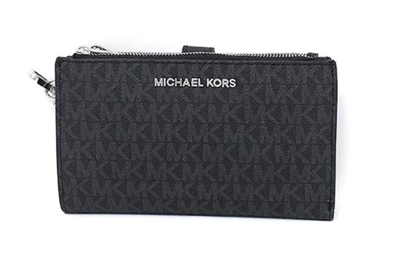 michael kors white wallet with silver hardware