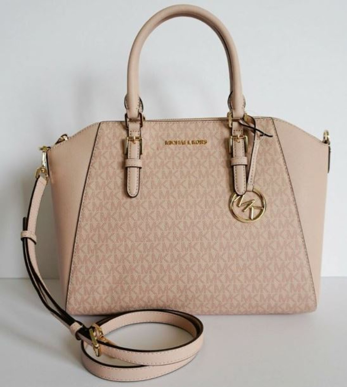 michael kors large ciara top zip satchel bag