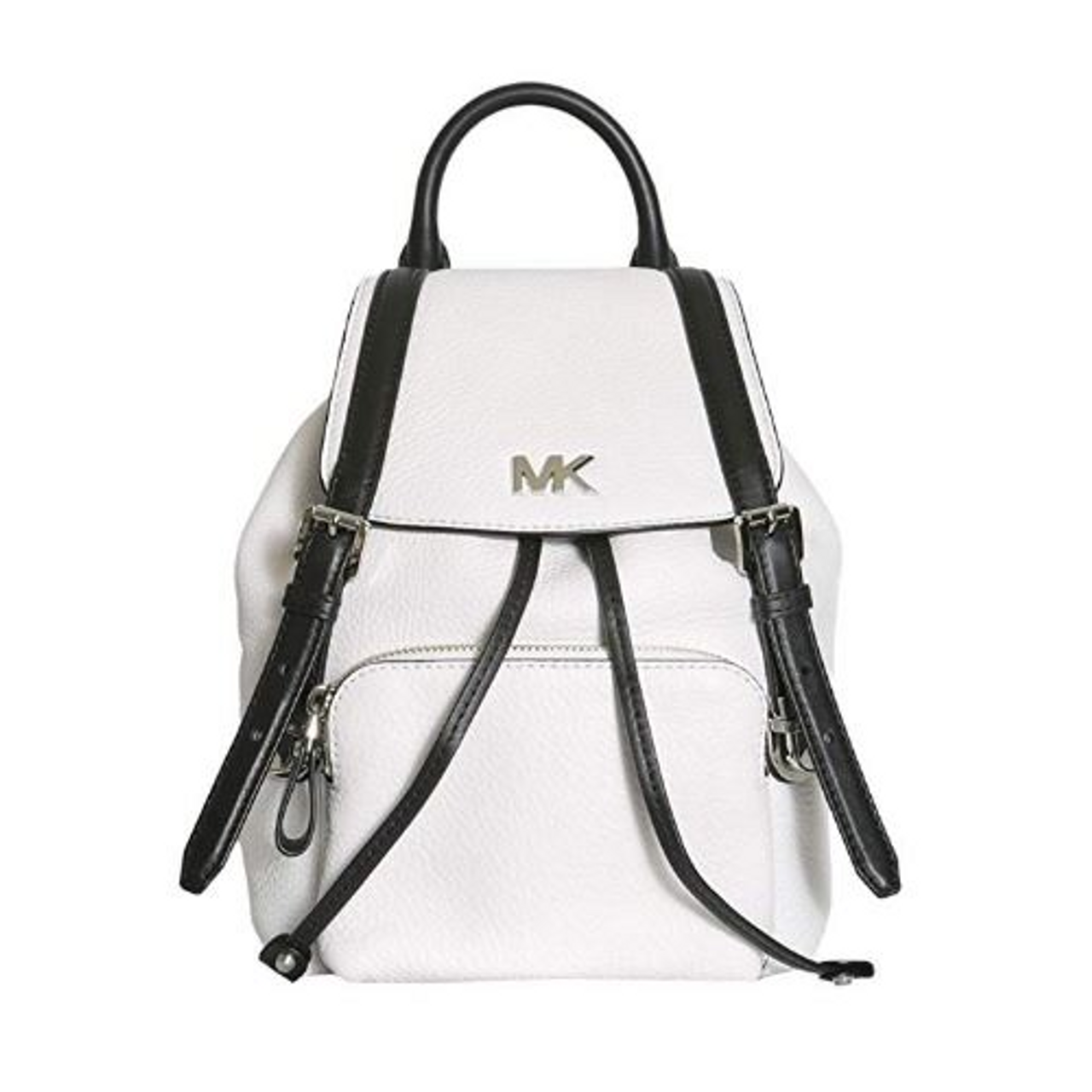 mk black and white backpack