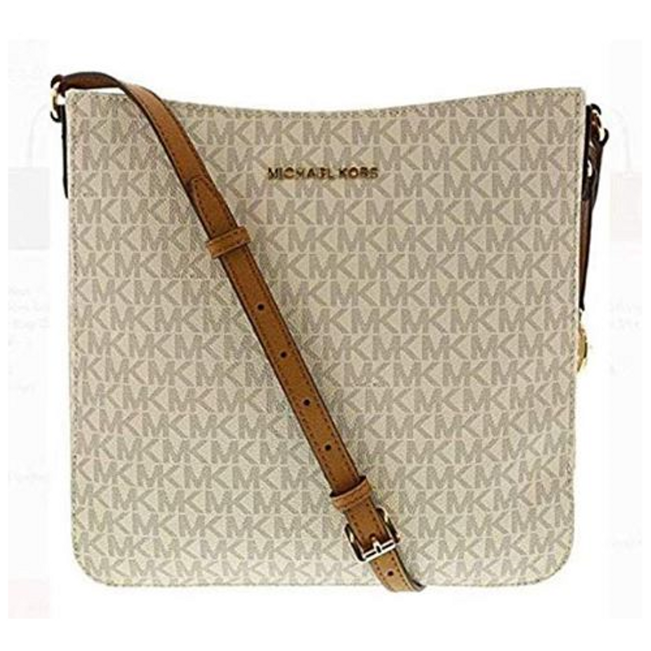 Michael Kors Signature Jet Set Travel Large Messenger VANILLA  35F8GTVM7B-150 - AllGlitters