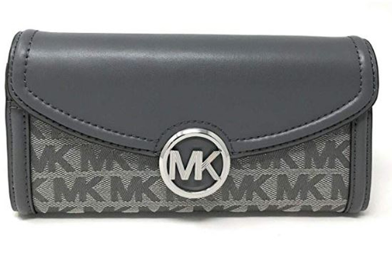 mk continental wallet grey