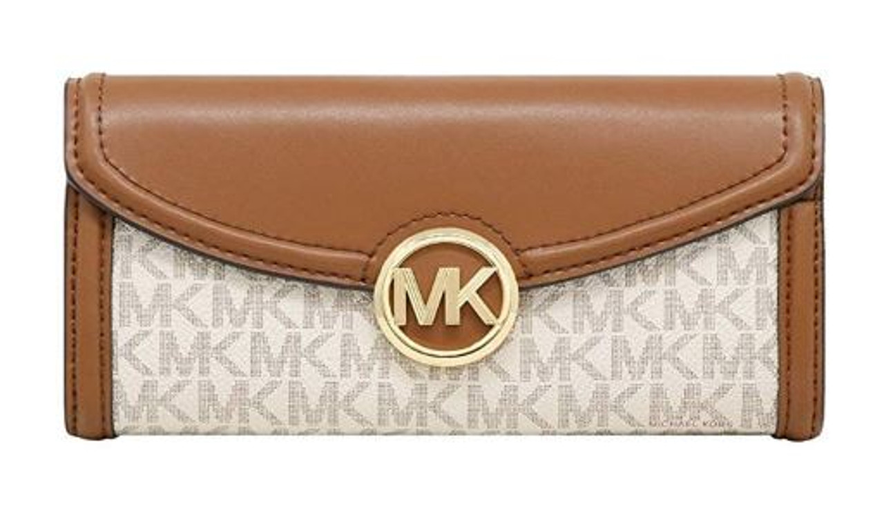 Michael Kors Fulton Flap Continental Wallet Vanilla 35F9GFTE3B-149 - AllGlitters