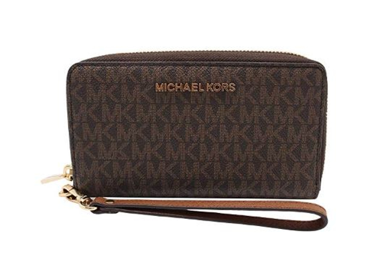 michael michael kors signature jet set item large flat multi function phone case