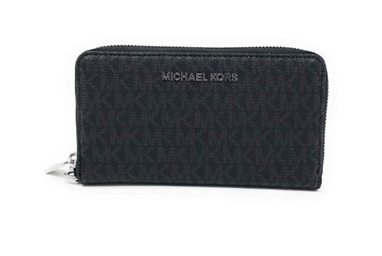 Michael Kors Jet Set Travel LG Flat Zip Phone Case Wristlet Wallet