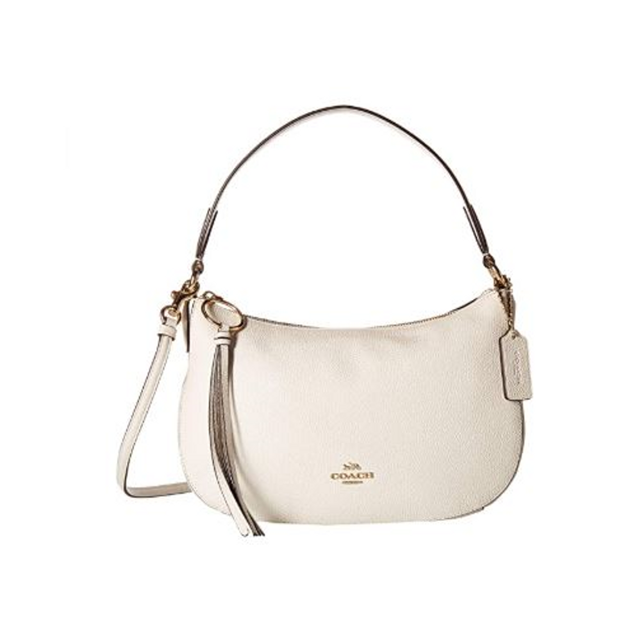 COACH Polished Pebble Leather Sutton Crossbody Chalk/Gold One Size 52548-GD/HA  - AllGlitters