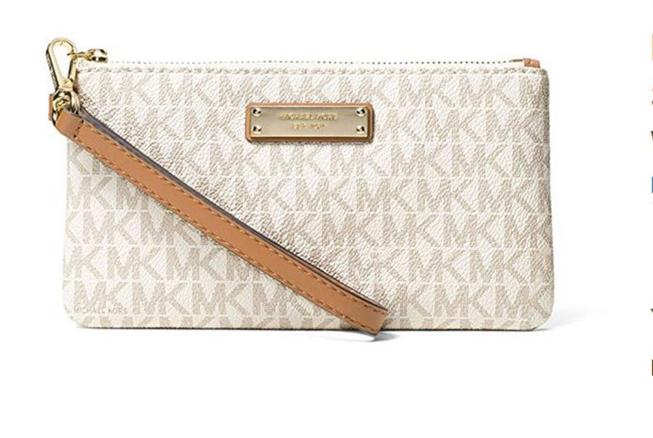 michael kors jet set signature medium wristlet