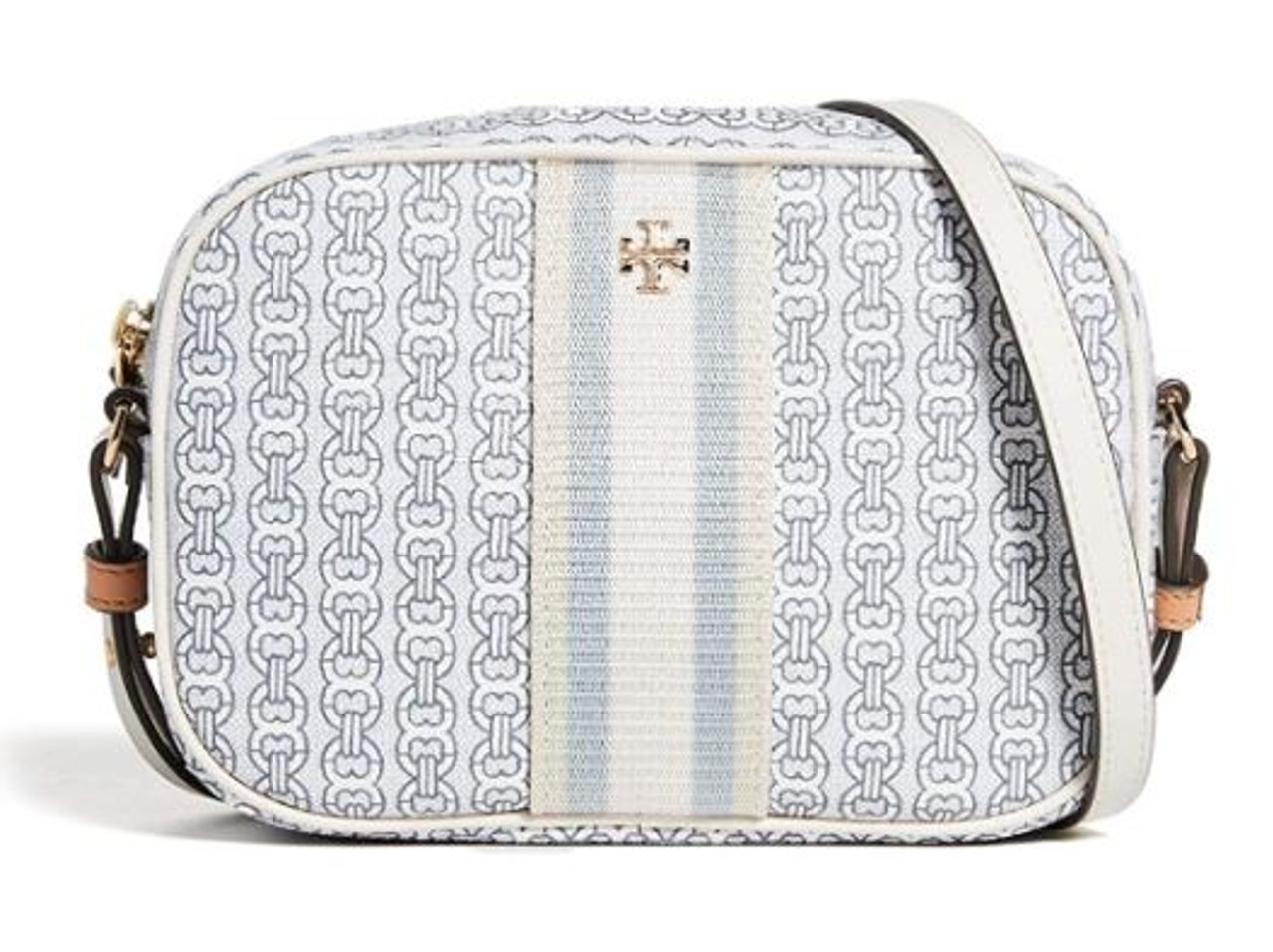 Tory Burch Women's Gemini Link Canvas Small Tote, New Ivory Gemini Link,  Off White, Print, One Size 53304-068 - AllGlitters