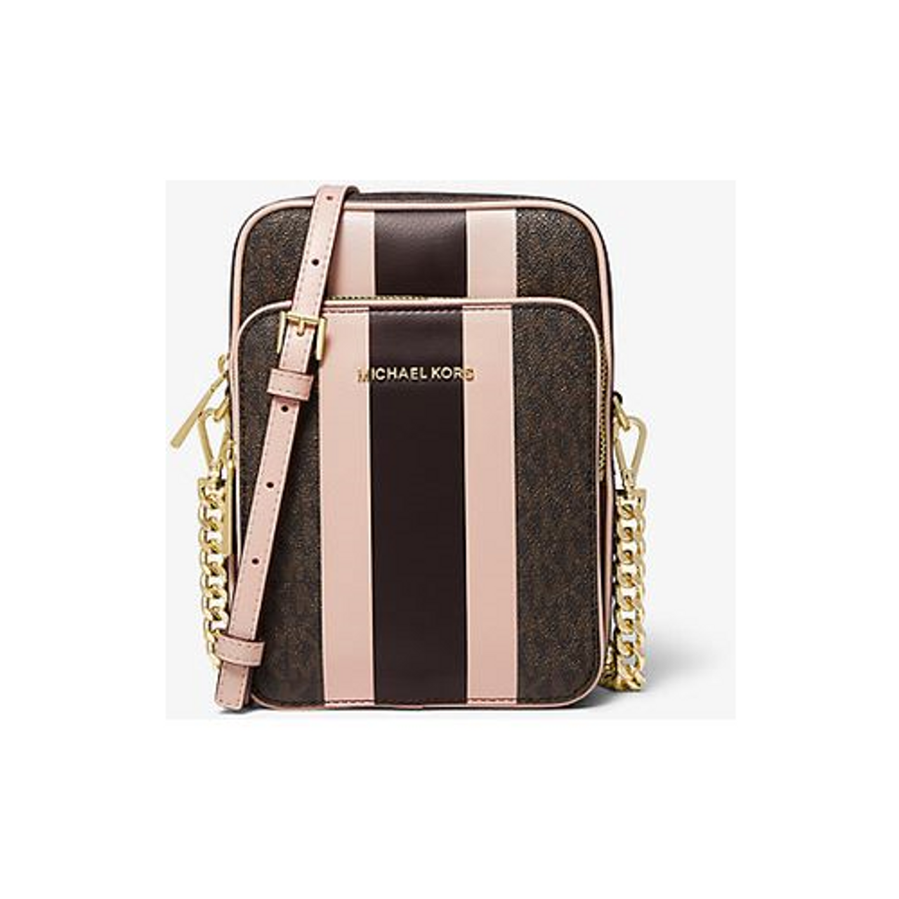 jet set medium logo stripe crossbody bag