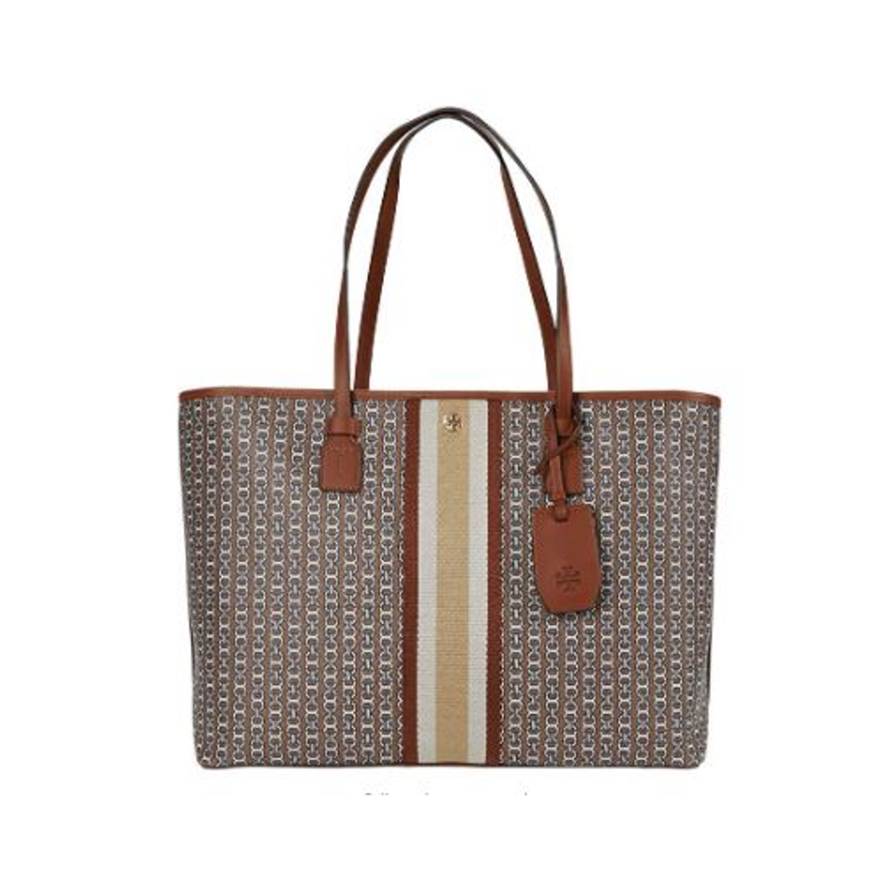 Tory Burch Gemini Link Canvas Top Zip Tote