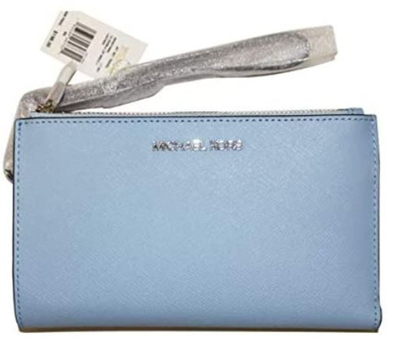 Michael Kors Jet Set Large Continental Wallet Wristlet Light Sky