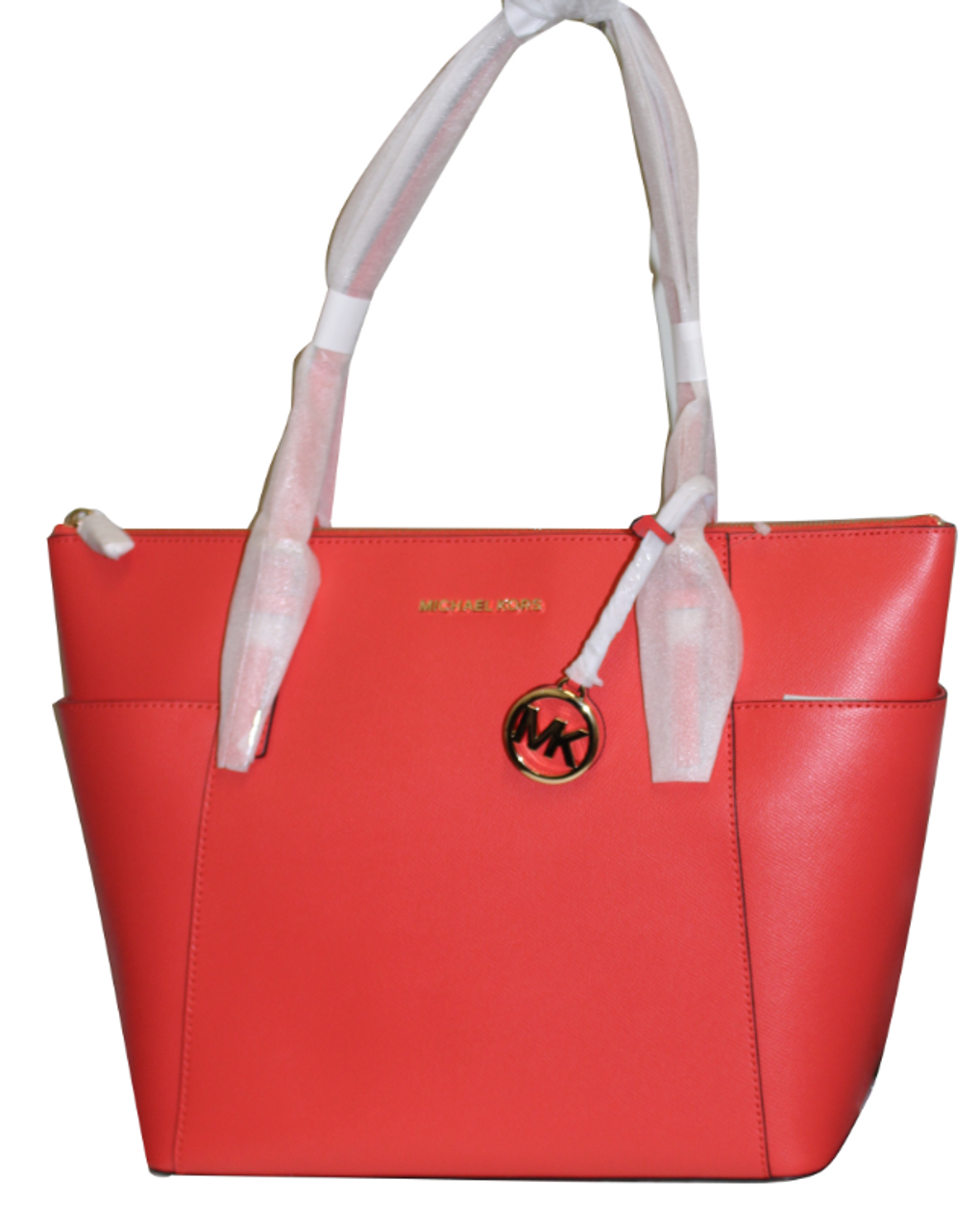 Michael Kors Jet Set Large Saffiano Leather Top-Zip Tote Bag