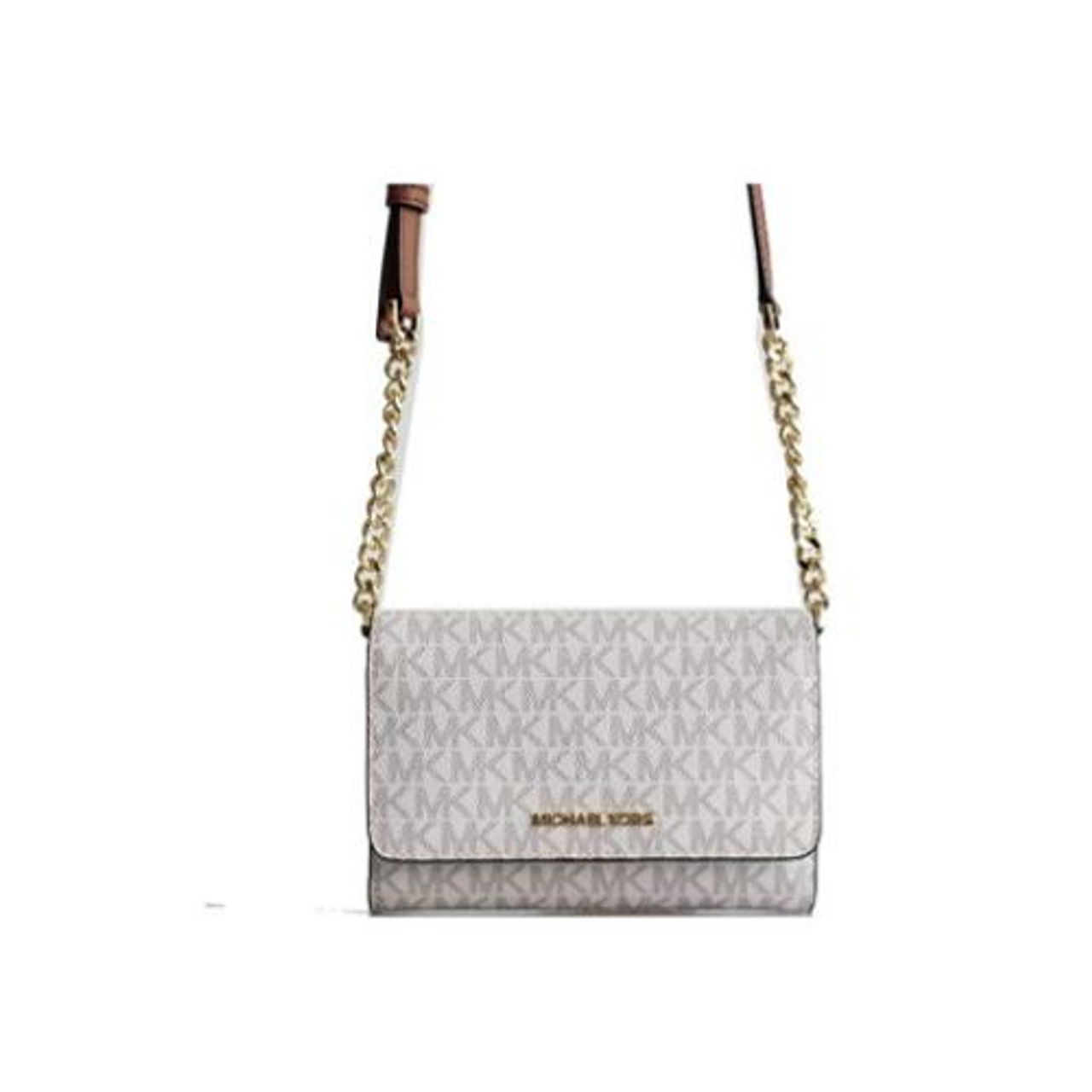 Michael Kors Suri Medium Bucket Bag Crossbody Pearl Grey Saffiano Leather  White